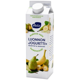 Valio Luonnonjogurtti+™ päärynä & banaani 1 kg ei lisättyä sokeria, laktoositon
