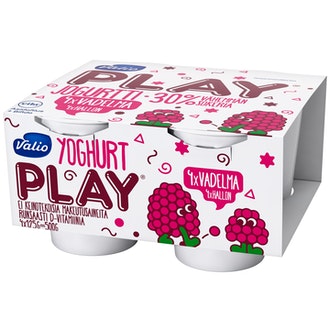 Valio Play® jogurtti 4x125 g vadelma laktoositon