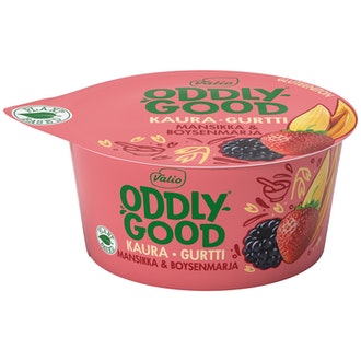 Valio Oddlygood kaurapohjainen gurtti 150g mansikka-boysenmarja