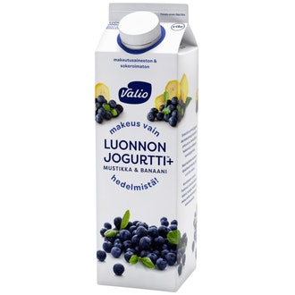 Valio Luonnonjogurtti+ 1kg mustikka&banaani laktoositon
