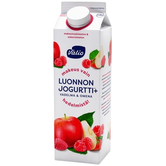 Valio Luonnonjogurtti+ 1kg vadelma&omena laktoositon