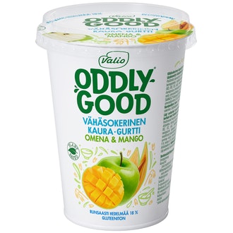 Valio Oddlygood vähäsokerinen kaurapohjainen gurtti 380g omena & mango