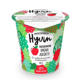 Juustoportti Hyvin sokeroimaton jogurtti 150g omena laktoositon
