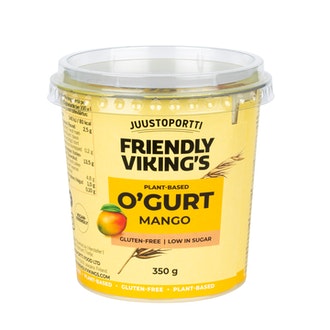 Juustoportti Friendly Viking\'s O\'gurt kauravälipala 350g mango