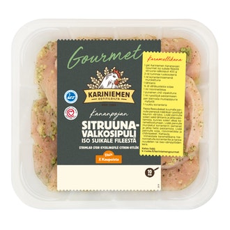 Kariniemen Gourmet Kananpojan Iso suikale fileestä Sitruuna-valkosipuli 400g