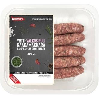 Wursti Yrtti-valkosipuli raakamakkara lampaan- ja sianlihasta 250g