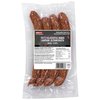 Wursti Yrtti-valkosipuli nakki lampaan- ja sianlihasta 250g