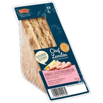 Chef Lundén Gluteeniton Kinkku-juustokolmioleipä 170g
