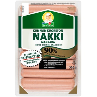 Snellman Kunnon kuoreton nakkimakkara 560g