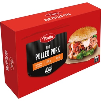 Pouttu Pulled pork BBQ 450 g kypsä