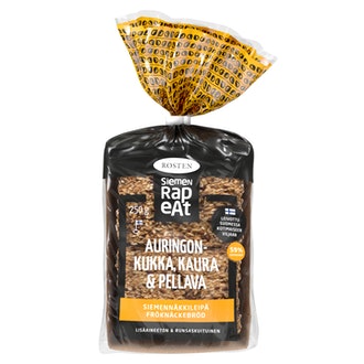 Rosten Auringonkukka, kaura & pellava siemennäkkileipä 12kpl 250g