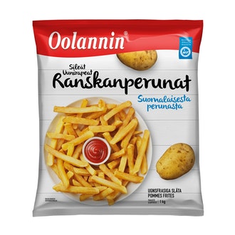 Oolannin uunirapeat sileät ranskanperunat 1kg