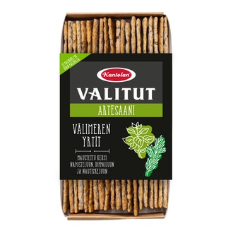 Kantolan Valitut Artesaani suolakeksi 130g Välimeren yrtit