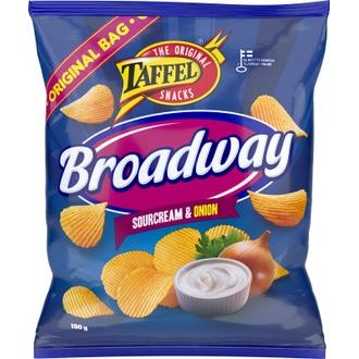 Taffel Broadway ranskankerma sipuli maustettu perunalastu 150g