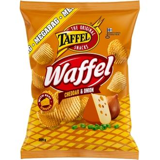 Taffel Waffel cheddar & onion maustettu sipsi 305g