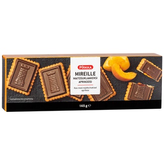 Pirkka Mireille maitosuklaakeksi aprikoosi 145g