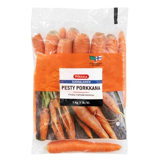 Pirkka suomalainen pesty porkkana 1kg 1 lk