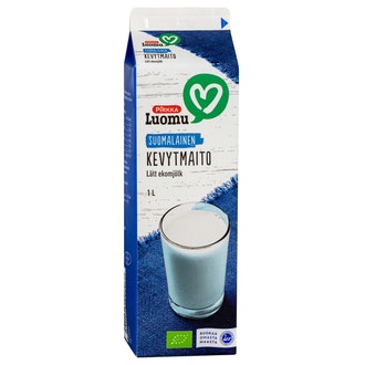Pirkka Luomu suomalainen kevytmaito 1l