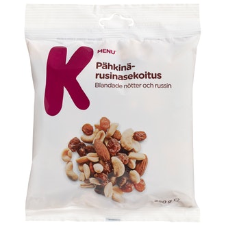 K-Menu pähkinä-rusinasekoitus 250g