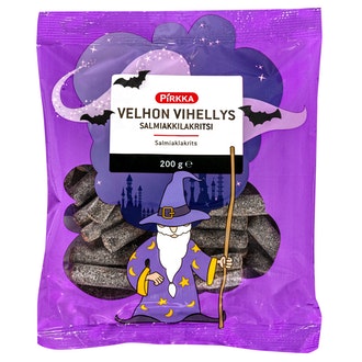 Pirkka Velhon vihellys salmiakkilakritsi 200g