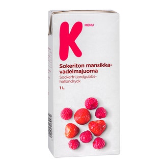 K-Menu vadelma-mansikkajuoma 1l sokeriton