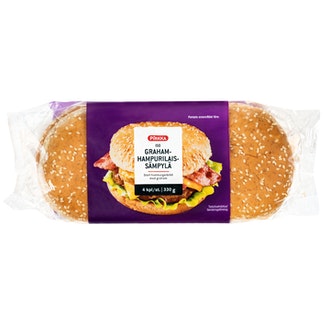 Pirkka iso grahamhampurilaissämpylä 4kpl/330g