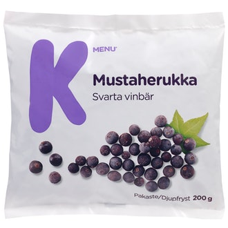 K-Menu mustaherukka 200g pakaste