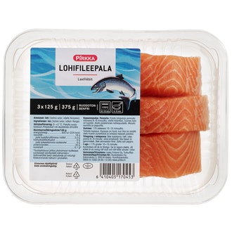 Pirkka lohifileepala 3x125g/375g