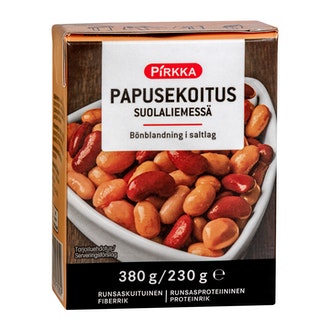 Pirkka papusekoitus suolaliemessä 380g/230g