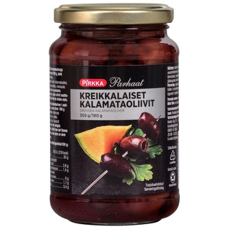 Pirkka Parhaat kreikkalaiset kalamataoliivit 350g/180g