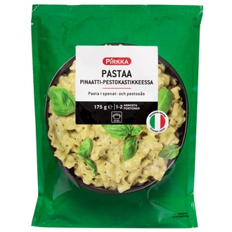 Pirkka pastaa pinaatti-pestokastikkeessa 175g