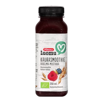 Pirkka Luomu kaurasmoothie vadelma-mustikka 250ml