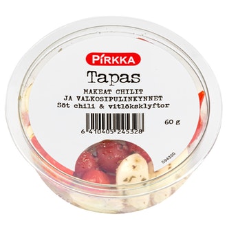 Pirkka Tapas makeat chilit & valkosipulinkynnet 60g