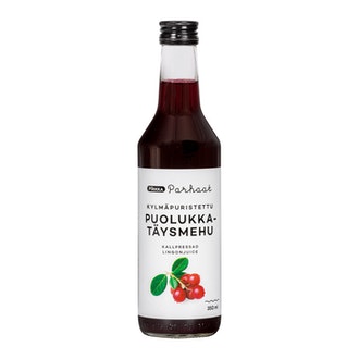 Pirkka Parhaat kylmäpuristettu puolukkatäysmehu 350 ml