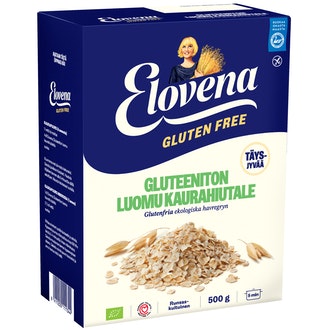 Elovena 500g gluteeniton luomu täysjyväkaurahiutale