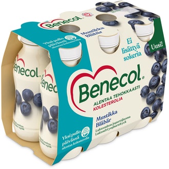 Benecol jogurttijuoma 6x100g mustikka