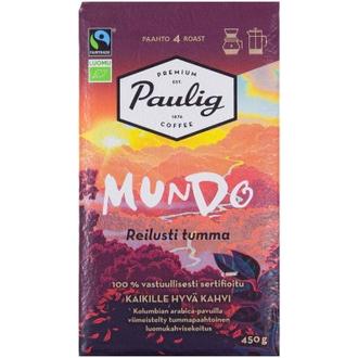 Paulig Mundo Reilusti Tumma 450G Hienojauhettu Kahvi Reilu Kauppa, Luomu