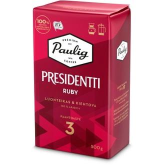 Paulig Presidentti Ruby kahvi suodatinjauhatus 500g