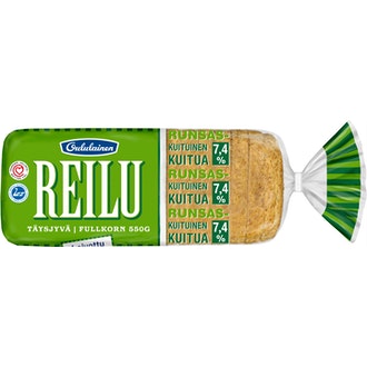 Oululainen Reilu Täysjyvä 550g, täysjyväleipä