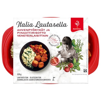 Saarioinen Ahvenpyörykät ja pinaattirisotto venetsialaisittain 320g