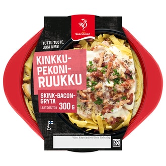Saarioinen Kinkku-pekoniruukku; kinkku-pekoniruukku pastalla 300g