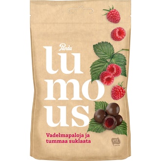 Panda Lumous 120g tummasuklaavadelma