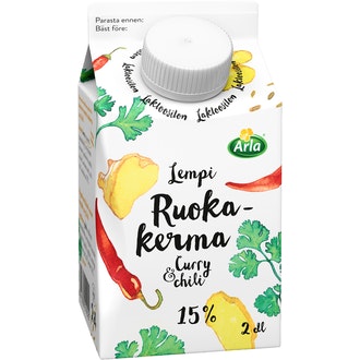 Arla lempi ruokakerma curry&chili 15% 2dl laktoositon