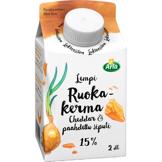 Arla Lempi cheddar&paahdettu sipuli laktoositon ruokakerma 15% 2dl