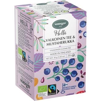 Nordqvist Hellä valkoinen tee & mustaherukka 20x1,5g luomu & Reilu kauppa