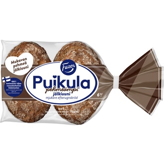 Fazer Puikula jälkiuuni täysjyväruisleipä 6kpl/370g