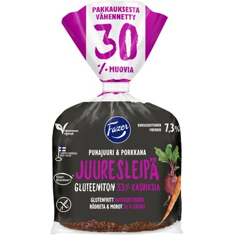 Fazer Juuresleipä Gluteeniton 3kpl 165g, gluteeniton sekaleipä