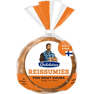 Oululainen Reissumies Tosi Ohut Kaura 5kpl 210g, kaurasekaleipä