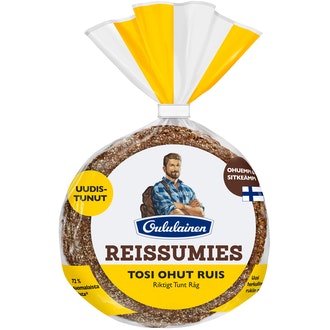 Oululainen Reissumies Tosi Ohut Ruis 5kpl 175g, täysjyväruisleipä