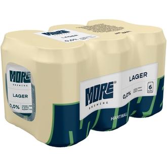 6 X More Brewing Lager Alkoholiton Olut 0,0% 0,33 L